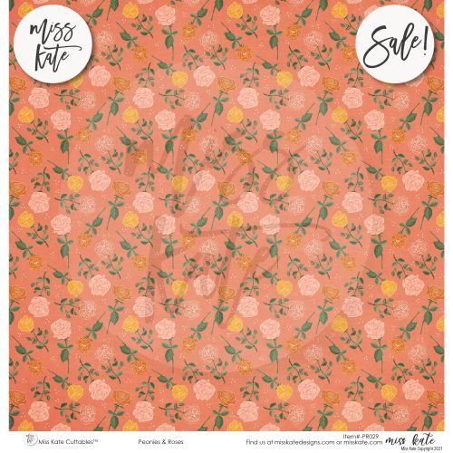 peonies and roses paper pack 12x12 ds 110