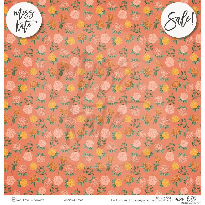 peonies and roses paper pack 12x12 ds 125