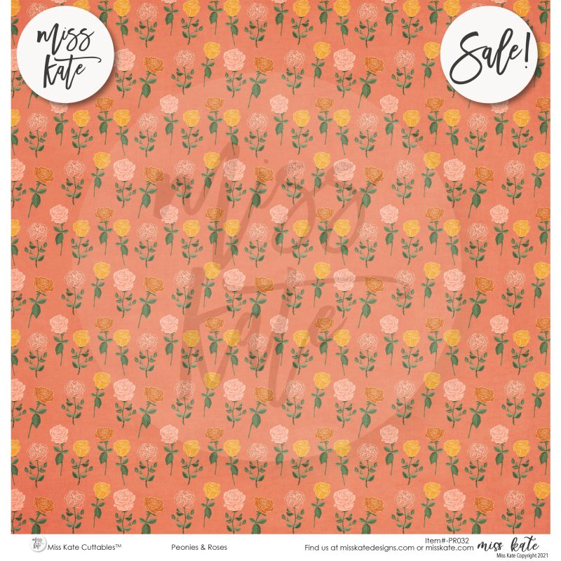 peonies and roses paper pack 12x12 ds 246