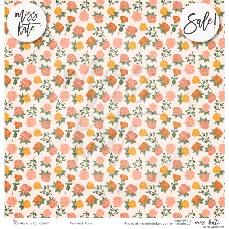 peonies and roses paper pack 12x12 ds 310