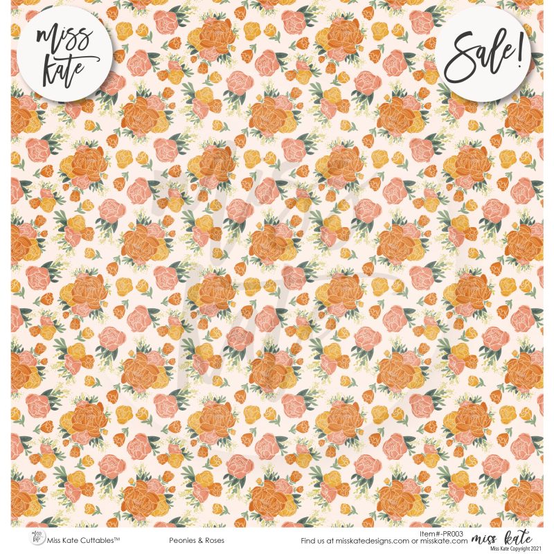 peonies and roses paper pack 12x12 ds 509