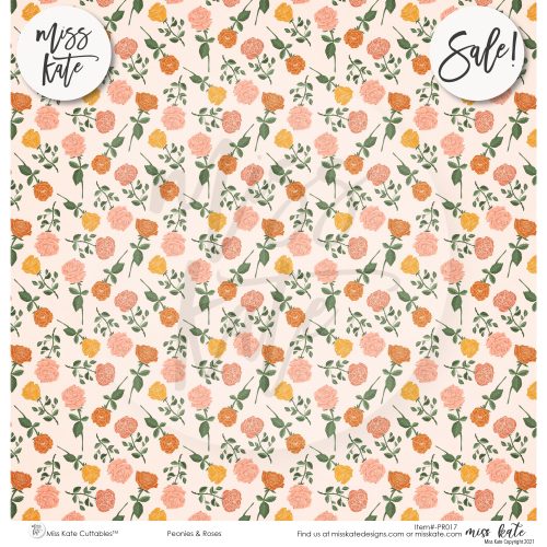 peonies and roses paper pack 12x12 ds 743