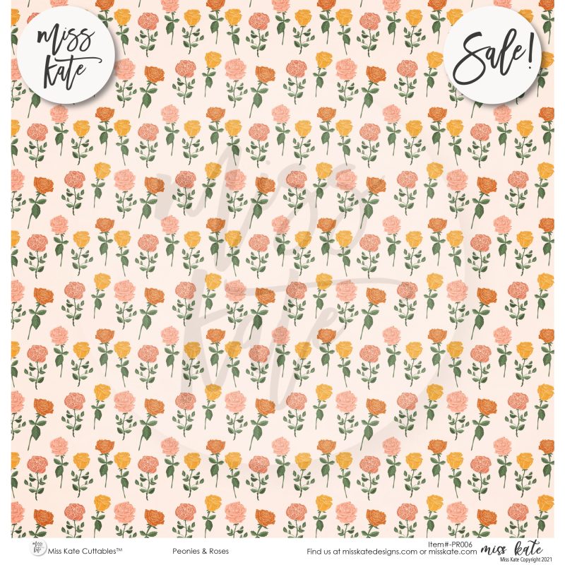 peonies and roses paper pack 12x12 ds 811