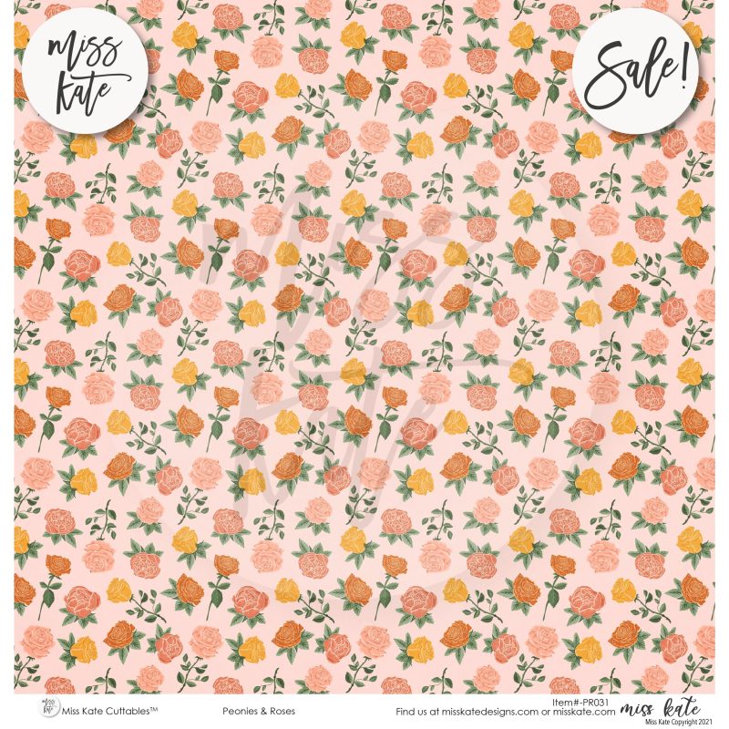 peonies and roses paper pack 12x12 ds 871