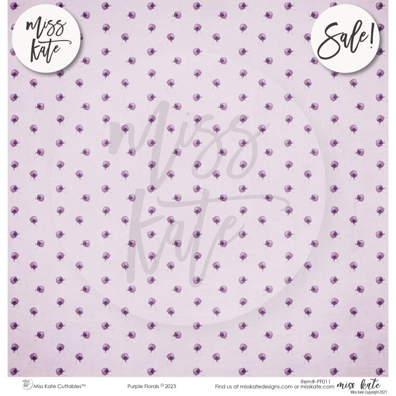 purple florals paper pack single sided 12x12 ss 118