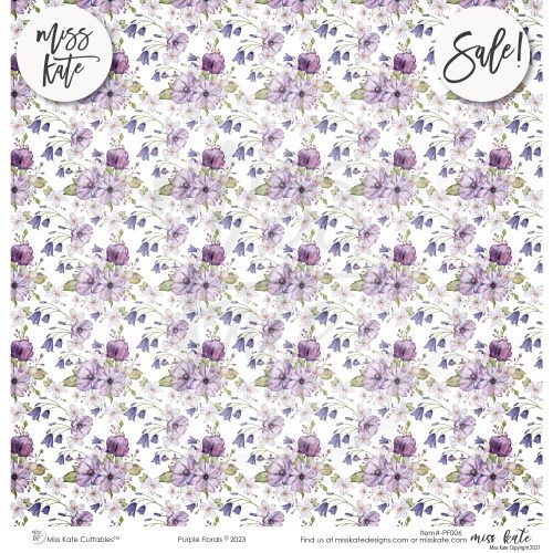 purple florals paper pack single sided 12x12 ss 350