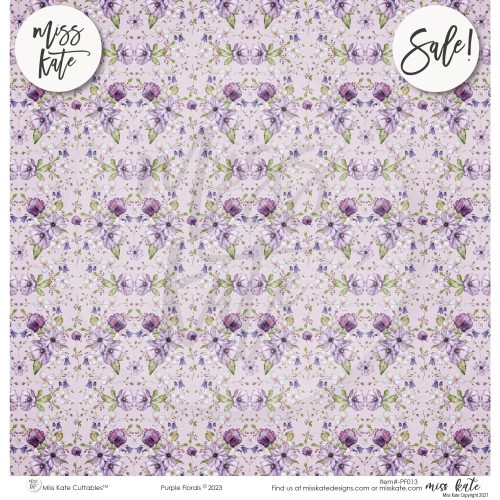 purple florals paper pack single sided 12x12 ss 442