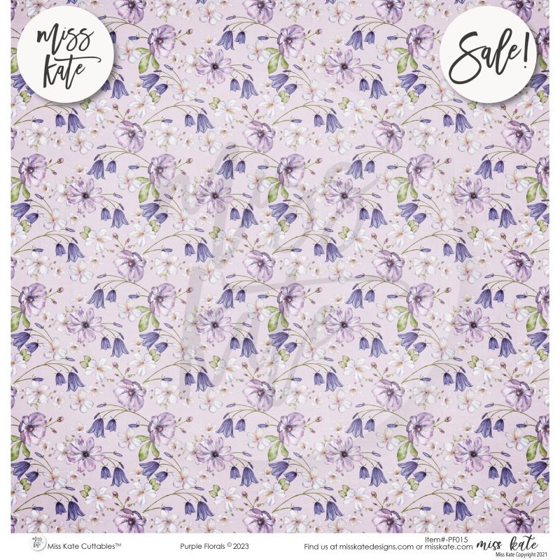 purple florals paper pack single sided 12x12 ss 447