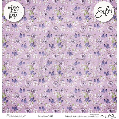 purple florals paper pack single sided 12x12 ss 453