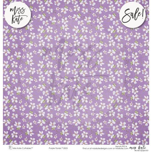 purple florals paper pack single sided 12x12 ss 491