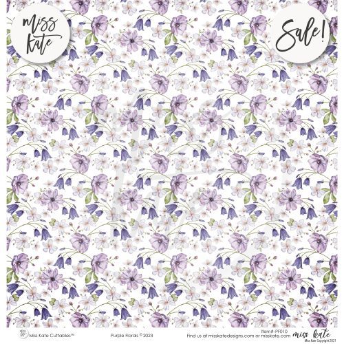 purple florals paper pack single sided 12x12 ss 524