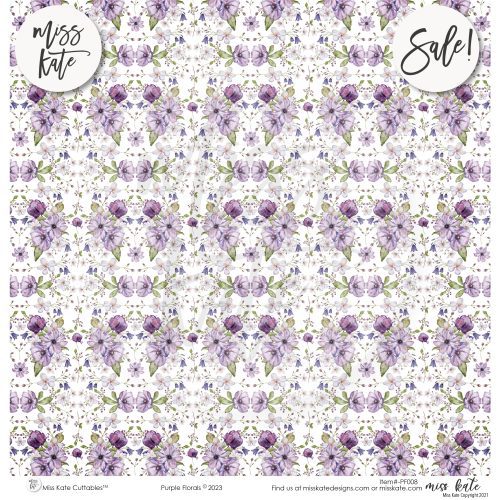 purple florals paper pack single sided 12x12 ss 667