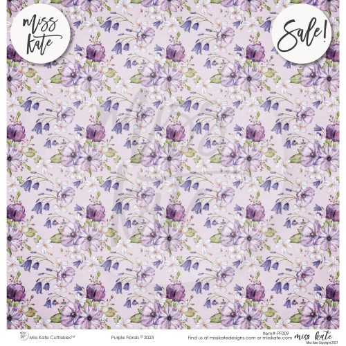 purple florals paper pack single sided 12x12 ss 760