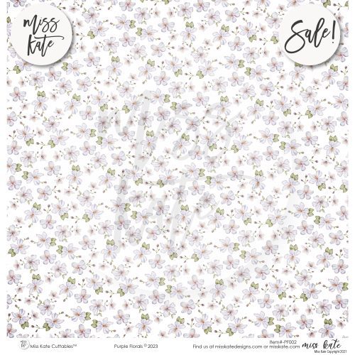 purple florals paper pack single sided 12x12 ss 885