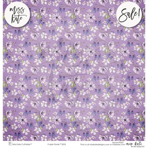 purple florals paper pack single sided 12x12 ss 983