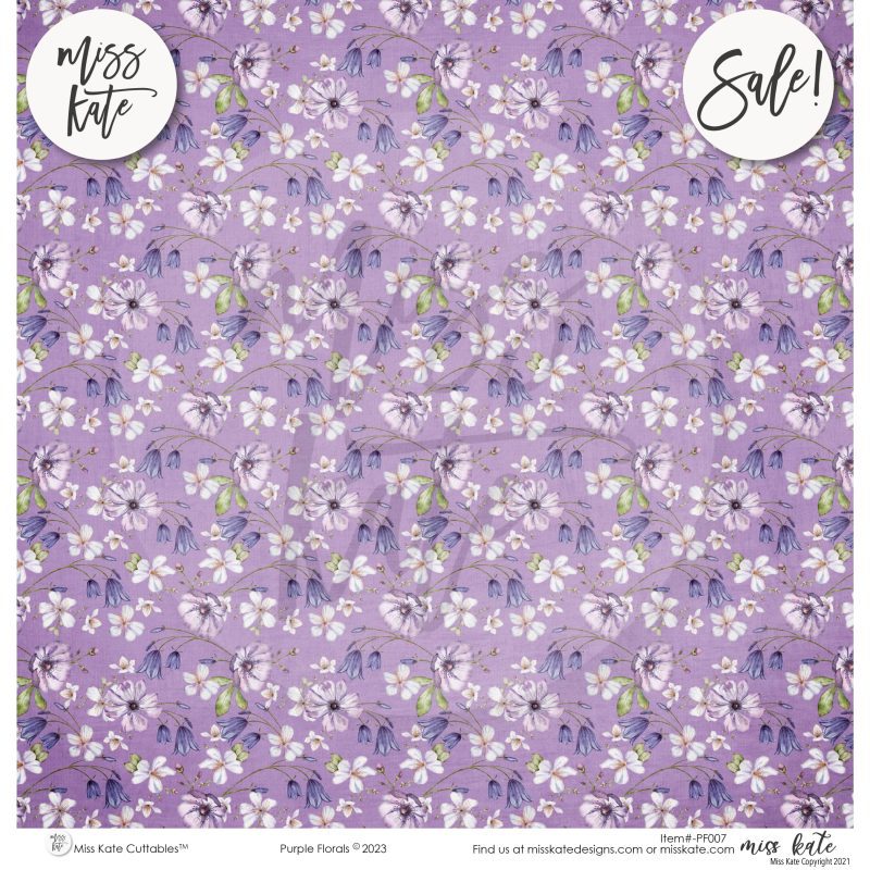 purple florals paper pack single sided 12x12 ss 983