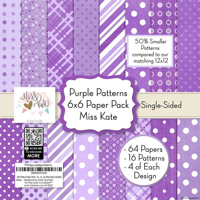 purple patterns 6x6 paper pack ss 337