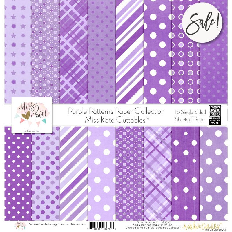 purple patterns single sided paper pack 12x12 ss 837