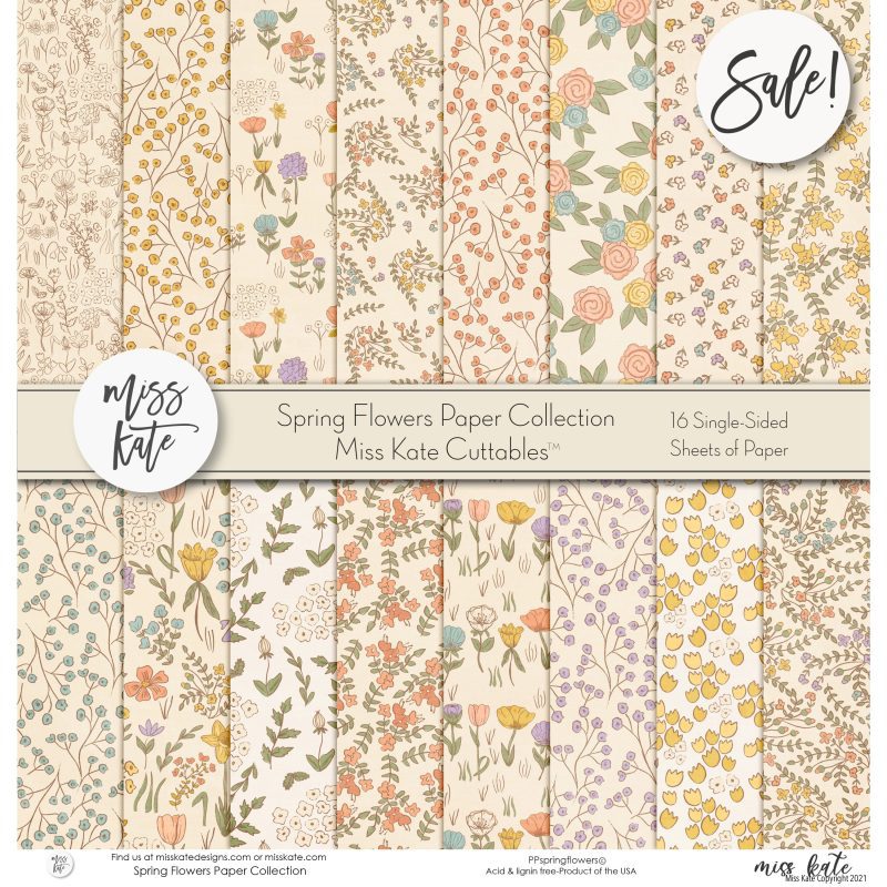 spring flowers paper pack single sided 12x12 ss 741