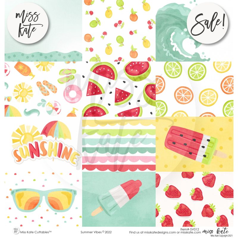 summer vibes paper sticker kit 12x12 ds 327