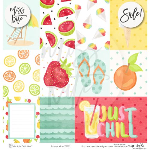 summer vibes paper sticker kit 12x12 ds 776