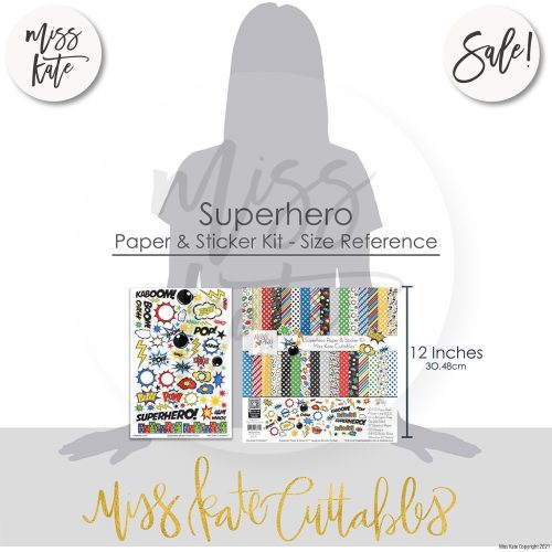 superhero paper sticker kit 12x12 ds 257