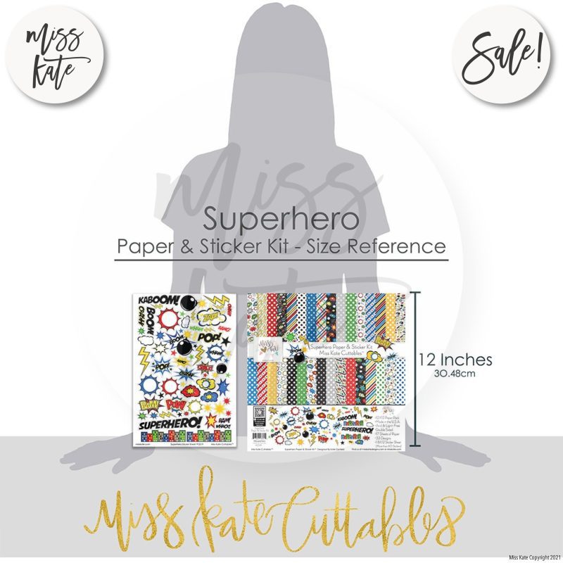 superhero paper sticker kit 12x12 ds 257