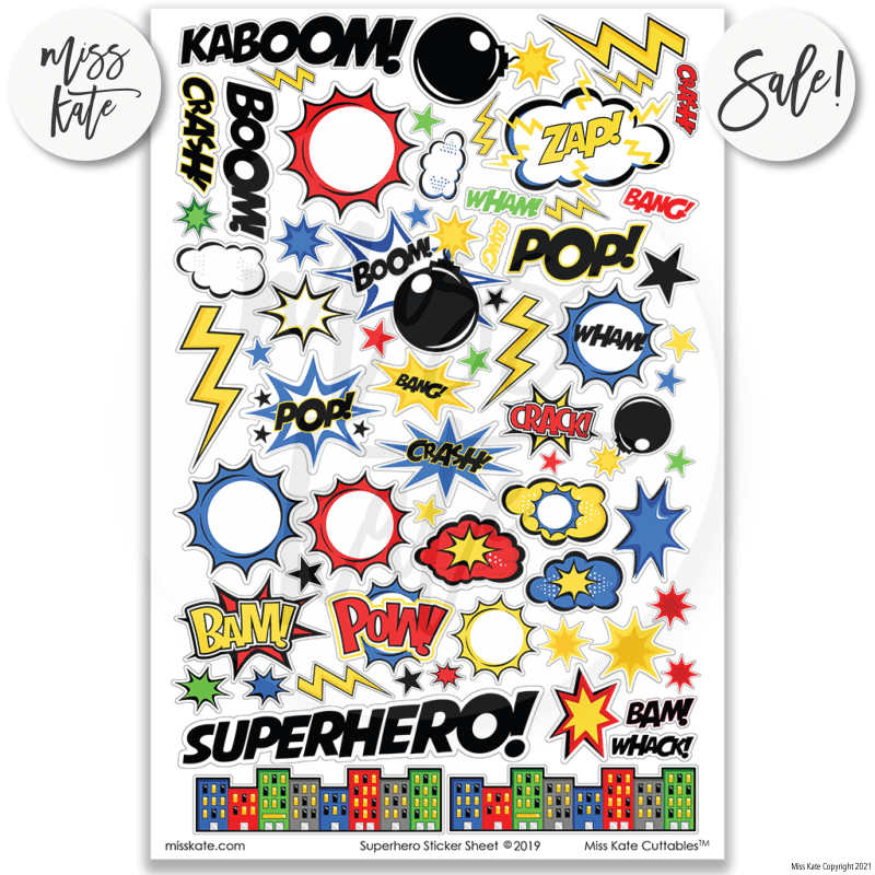 superhero paper sticker kit 12x12 ds 906