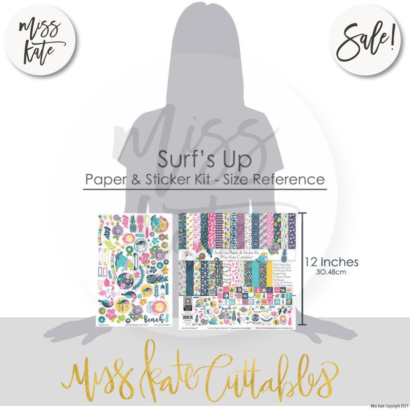 surfs up paper sticker kit 12x12 ds 681