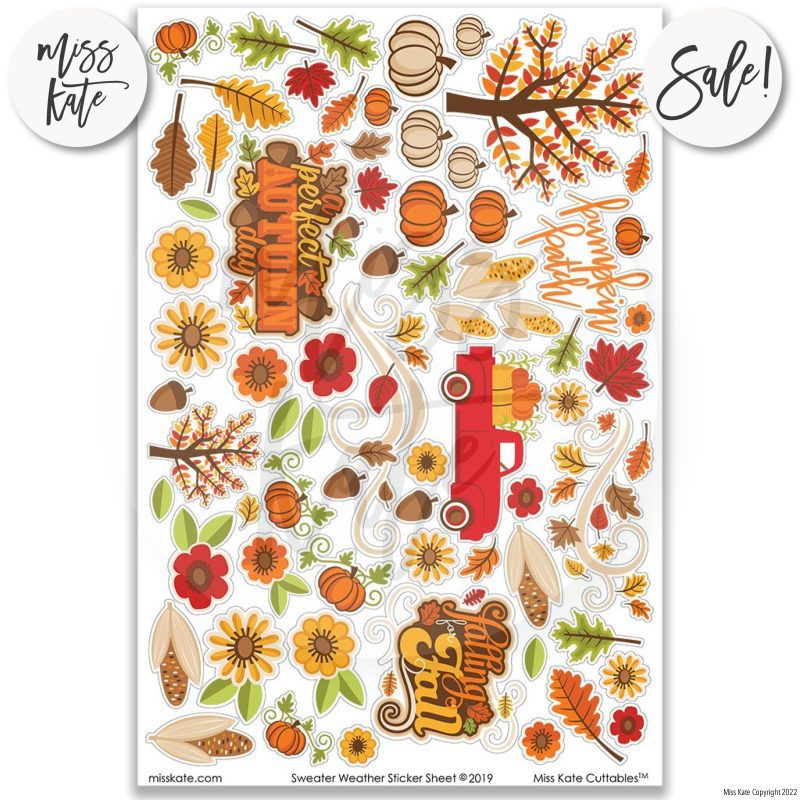 sweater weather paper sticker kit 12x12 ds 231