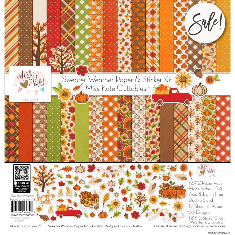 sweater weather paper sticker kit 12x12 ds 863