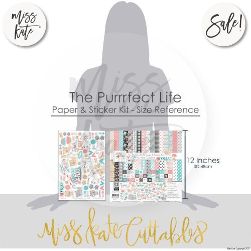 the purrrfect life paper sticker kit 12x12 ds 143