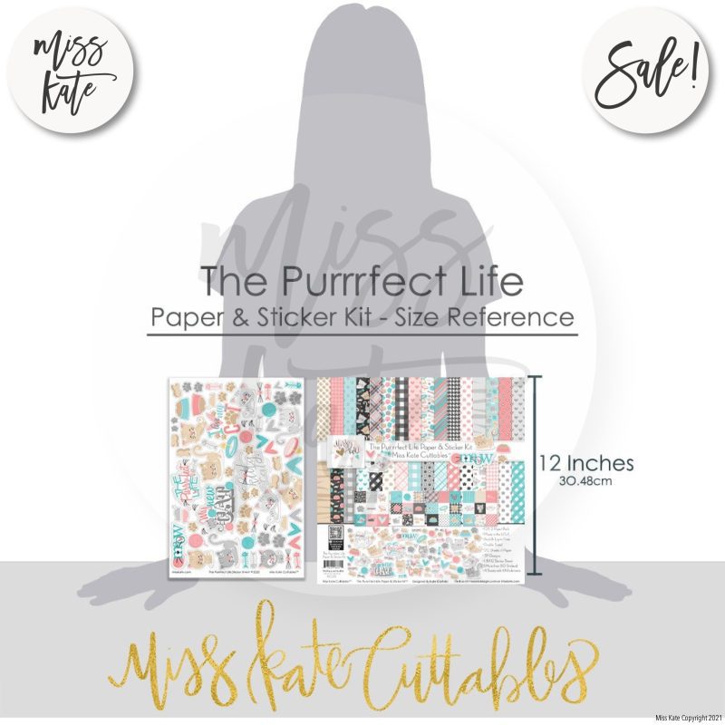 the purrrfect life paper sticker kit 12x12 ds 143