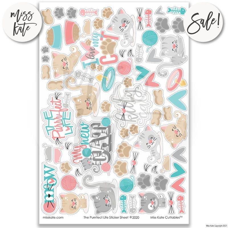 the purrrfect life paper sticker kit 12x12 ds 486