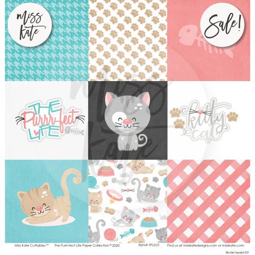 the purrrfect life paper sticker kit 12x12 ds 629