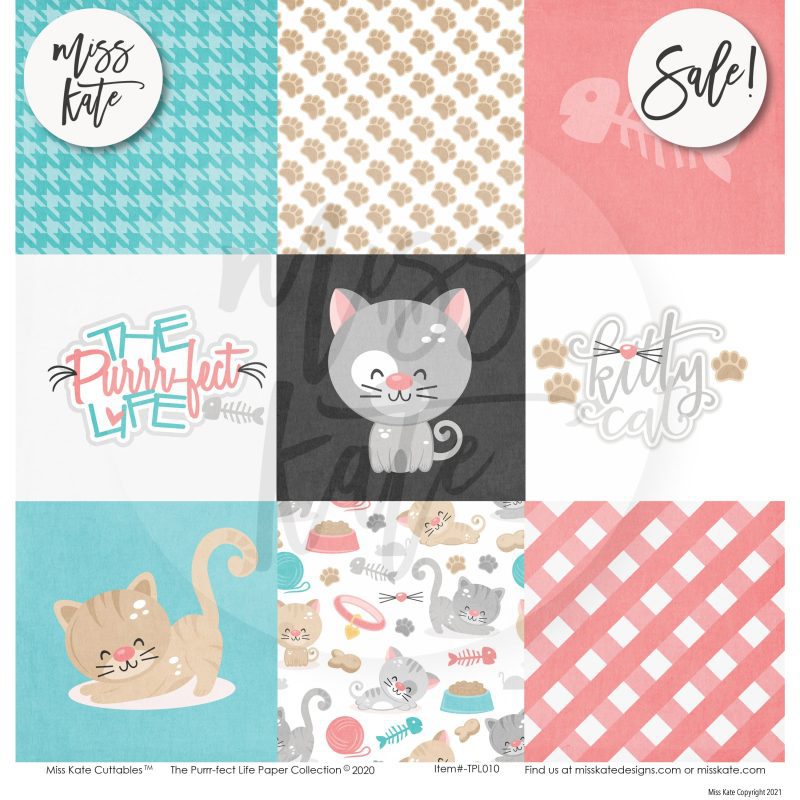 the purrrfect life paper sticker kit 12x12 ds 629