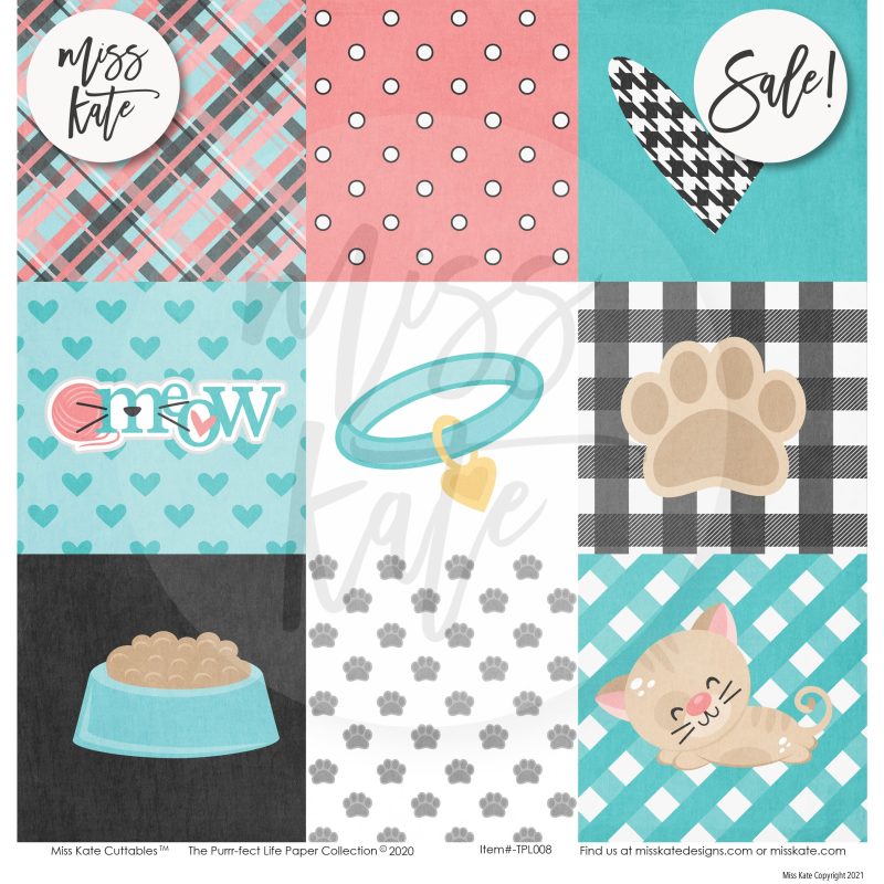 the purrrfect life paper sticker kit 12x12 ds 741