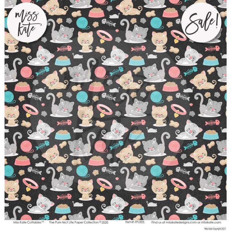 the purrrfect life paper sticker kit 12x12 ds 819