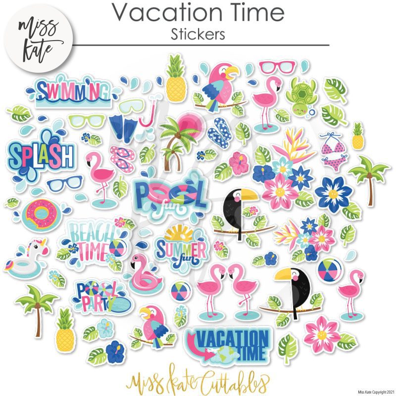 vacation time sticker sheet stickers 683