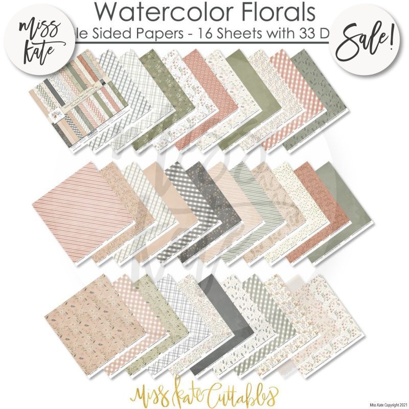 watercolor florals paper pack 12x12 ds 185