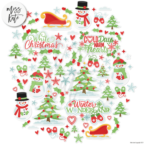 white christmas die cuts 60 176