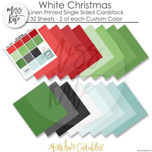 white christmas linen printed smooth cardstock single sided 726