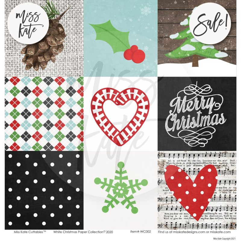 white christmas paper sticker kit 12x12 ds 276