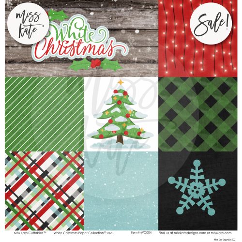 white christmas paper sticker kit 12x12 ds 807