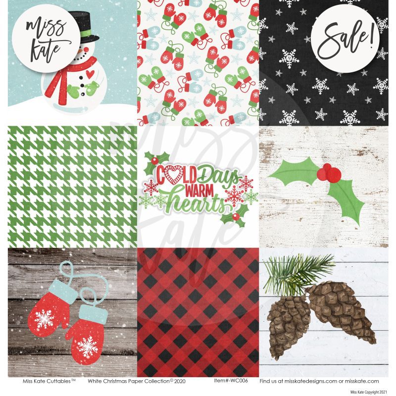 white christmas paper sticker kit 12x12 ds 819