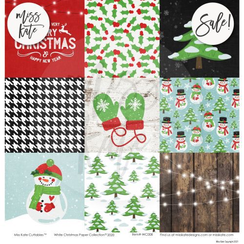 white christmas paper sticker kit 12x12 ds 888