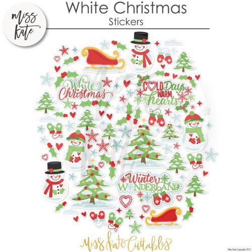 white christmas stickers 862